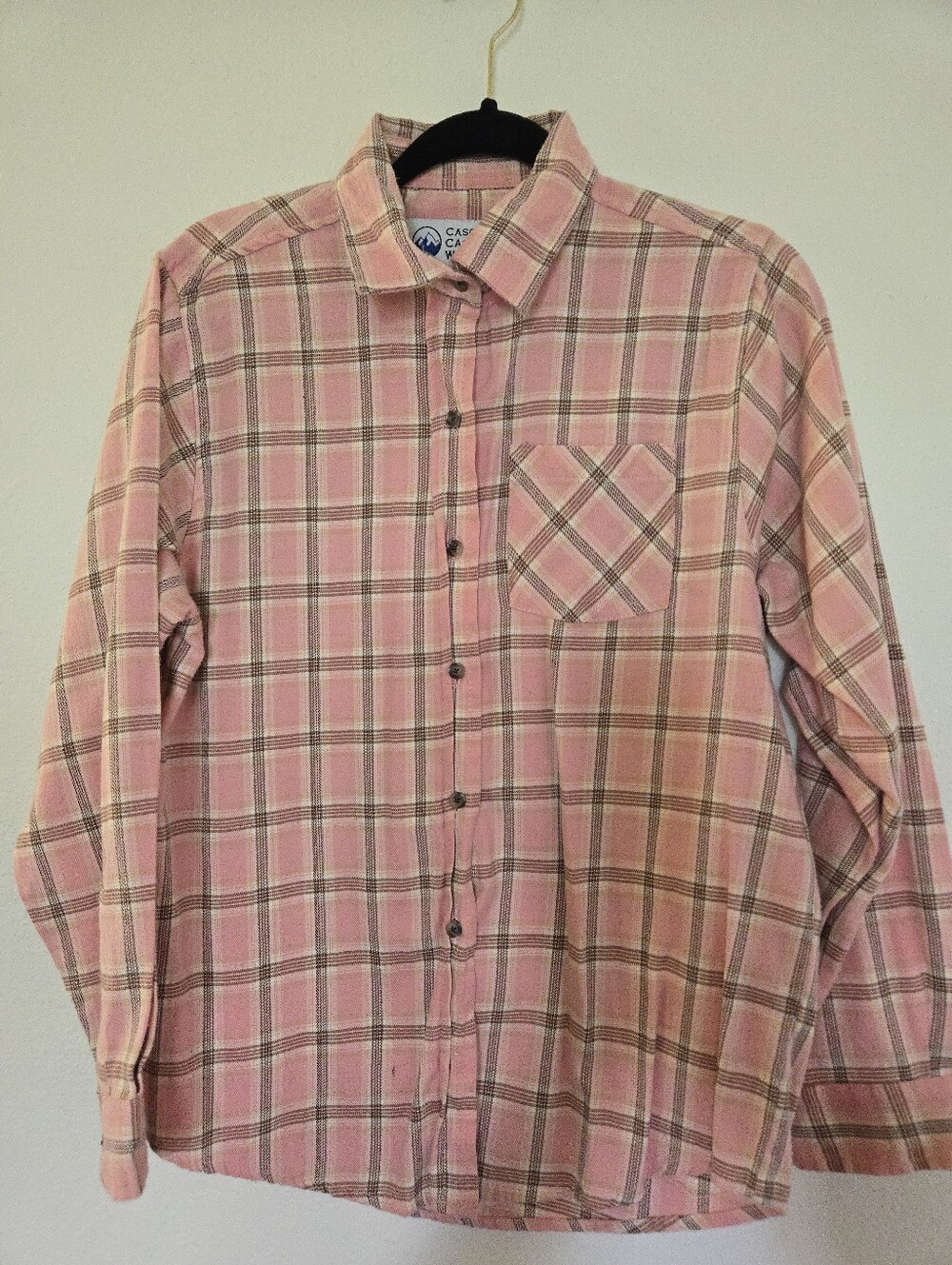 Pink Button Up Womens M will Fit Large